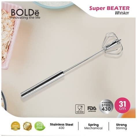 Super Beater Whisker Hand Mixer Manual Otomatis Stainless Steel