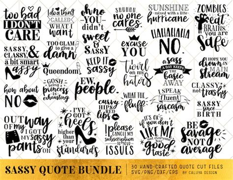 Sassy Quote Svg Cut File Bundle Deal Cut File For Cricut And Etsy