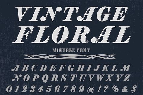 Fonte do alfabeto script tipo de letra feito à mão floral vintage