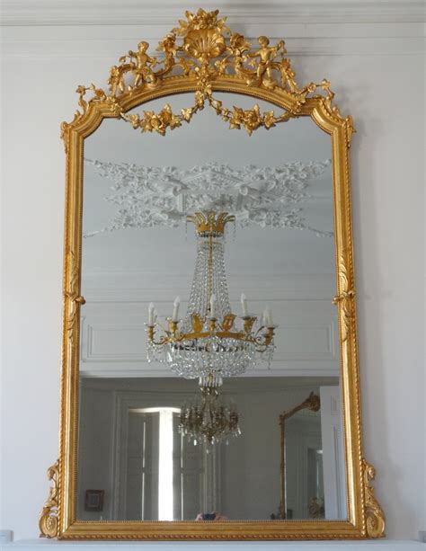 Proantic Grand Miroir De Cheminée En Bois Doré d époque Napoléon