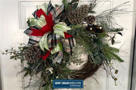 Grapevine Christmas Pine Wreath - How to Make Wreaths - Wreath Making ...