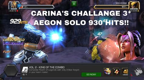 3 Aegon Solo Vs Rol Wolverine Carinas Challenges Volume 2 On Marvel Contest Of Champions Youtube