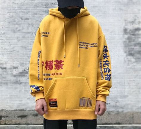 Japanese Hoodie Lemon Tea Bom888 Streatwear Fashion 2020 Japanese