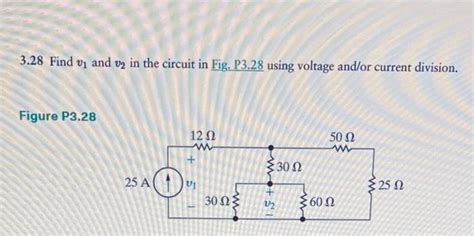 Solved 3 28 Find V1 And V2 In The Circuit In Fig P3 28