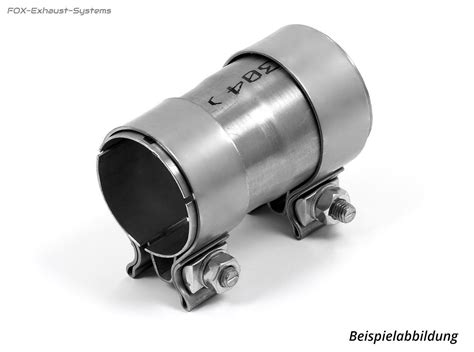 Edelstahl Doppelmuffe Adapter Auspuff Reduzierstück 63 5mm 55mm 2