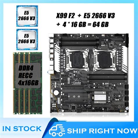 Placa Base X99 Dual F2 Combo Con E5 2666 V3 DDR4 64GB 2400mhz USB3 0 M