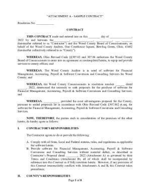 Fillable Online Of Attachment A Sample Contract Resolution No Fax