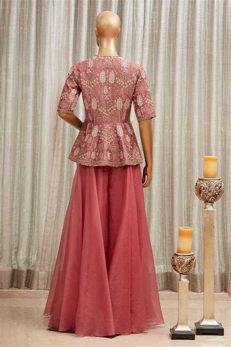 Buy Peplum Blouse And Palazzo Set By Ridhi Mehra At Aza Fashions