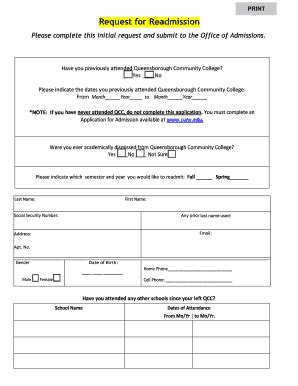 Fillable Online Qcc Cuny Please Complete This Initial Request And