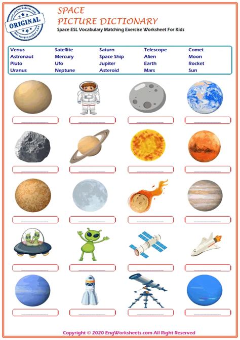 Space English Online Exercises - Engworksheets