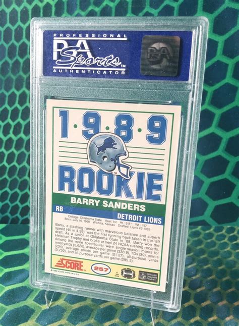 Score Barry Sanders Rookie Psa Very Nice Centered Nice