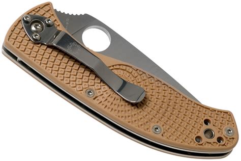 Spyderco Tenacious Lightweight Tan C122PSTN FRN Partly Serrated Pocket