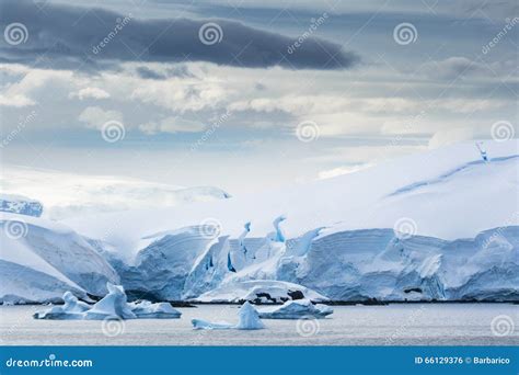 Antarctic Ice Shelves and Snow Stock Photo - Image of formation, sculpture: 66129376