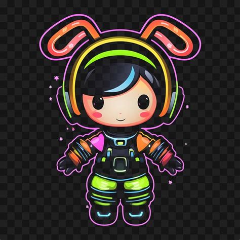 Premium Psd Tshirt Design Of Playful Chibi Girl With Twin Space Buns