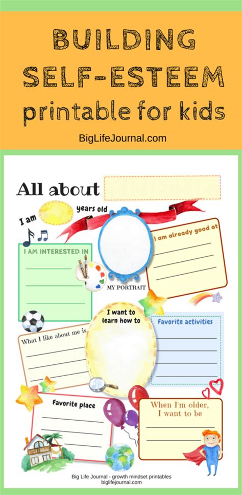 Free Self Esteem Activities For Kids