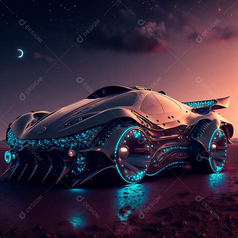 Cena De Fic O Cient Fica De Carro Aut Nomo Futurista Iluminado Ia