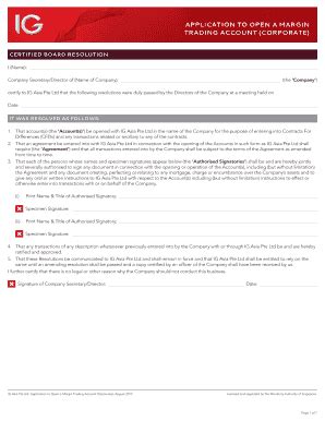 Fillable Online Corporate Application Form PDF 1247KB CFD Trading