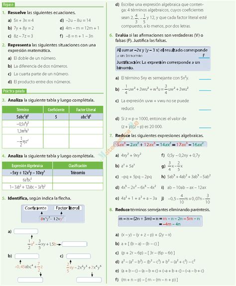 Algebra Y Funciones Ejercicios Resueltos De Primero De Secundaria Pdf