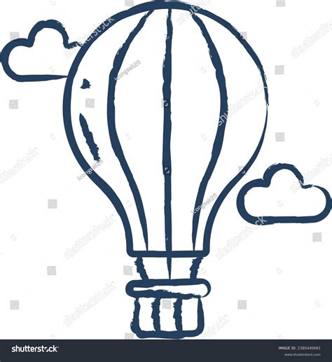 Hot Air Baloon Hand Drawn Vector Stock Vector Royalty Free 2385440681