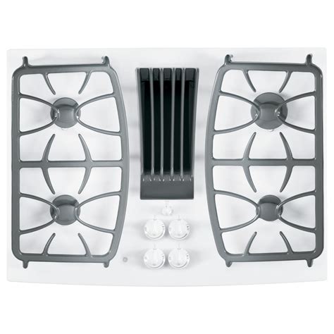 GE Profile 4-Burner Downdraft Gas Cooktop (White) (Common: 30-in ...