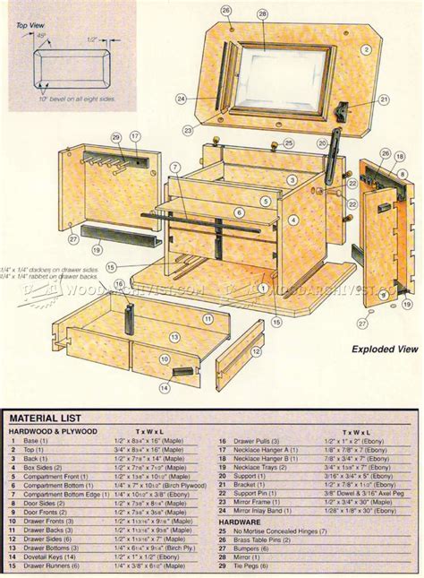Jewelry Box Plans • WoodArchivist