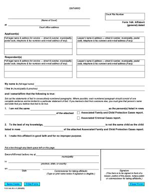 Fillable Online Ontariocourtforms On Form 14A Affidavit Fax Email