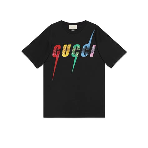 Gucci Cotton Blade Print T Shirt In Black Lyst