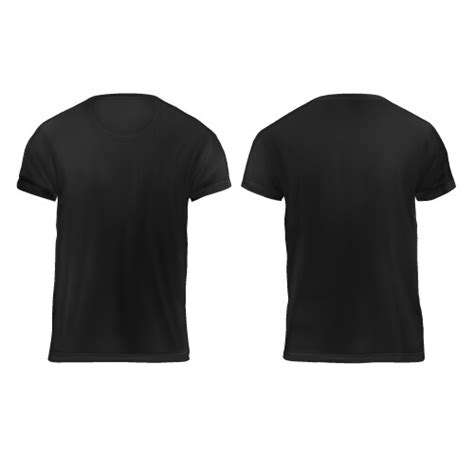 Mockup Template Men Black T Shirt Short Sleeve Vector Image