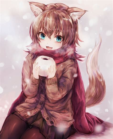 Anime Girl With Fox Ears And Tail