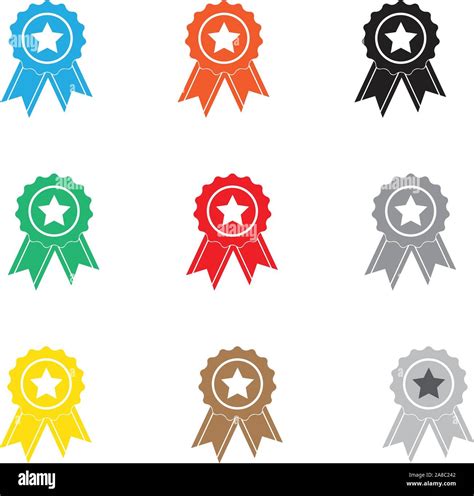 Set Simply Award Icon On White Background Simply Award Sign Flat