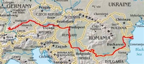 River Danube Map Europe