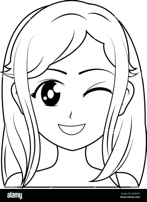 anime girl winking Stock Vector Image & Art - Alamy