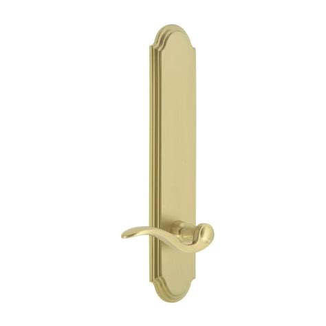 Arc Tall Plate With Bellagio Lever In Satin Brass Grandeur Hardware