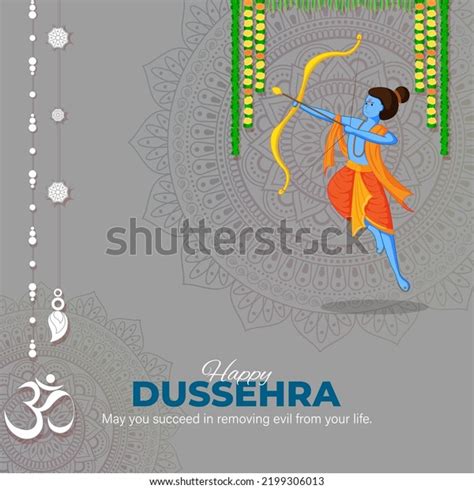 Vector Illustration Happy Dussehra Greeting Stock Vector (Royalty Free ...