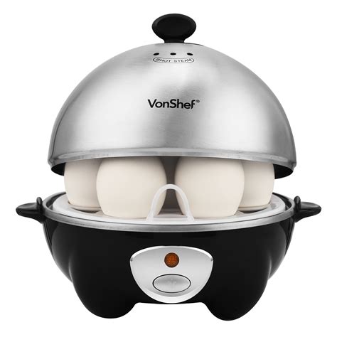 VonShef 7 Egg Electric Cooker Stainless Steel With Poacher Steamer