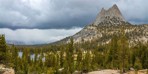 Cathedral Peak Near Tuolumne Meadows With Weather Approaching John