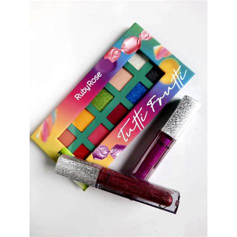 Kit Super Color Paleta De Sombras Tutti Frutti Ruby Rose Batom