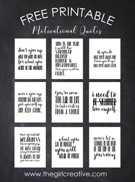 Free Printable Motivational Quotes The Girl Creative