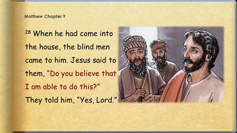 Matthew Jesus Healed Two Blind Men Pnc Bible Reading