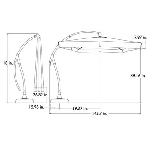 10 Ft Square Cantilevered Umbrella