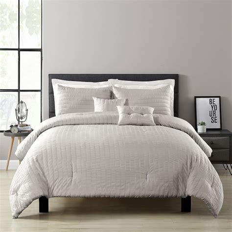 Lush Decor Farmhouse Seersucker 5 Piece Comforter Set Comforter Sets King Comforter Sets