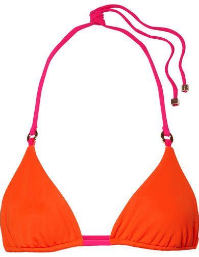 Fella Carlo Reversible Triangle Bikini Top Orange Gilded Rivets