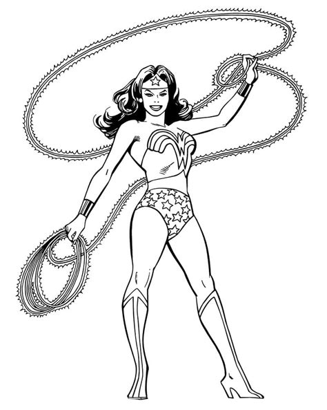 Coloriage Wonder Woman et Lasso de la Vérité télécharger et imprimer