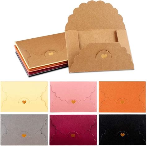 42 PCS Gift Card Envelopes Coloured Pearlescent Paper Mini Envelopes