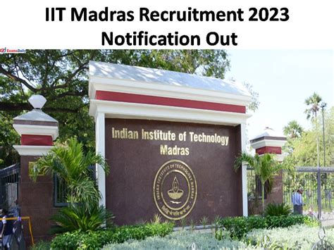 Iit Madras Recruitment Notification Out Basic Pay Up To Rs