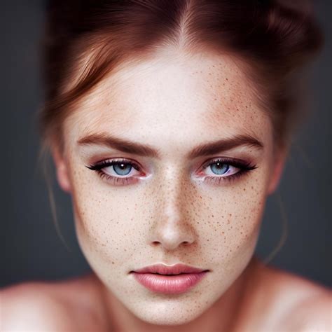 Premium Photo A Woman With Freckles And A Pink Dress