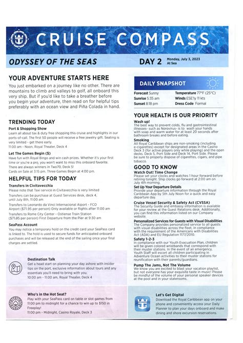 Odyssey Of The Seas Night Greek Isles Cruise Compass July