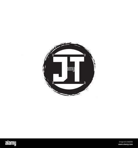 Jt Logo Initial Letter Monogram With Abstrac Circle Shape Design