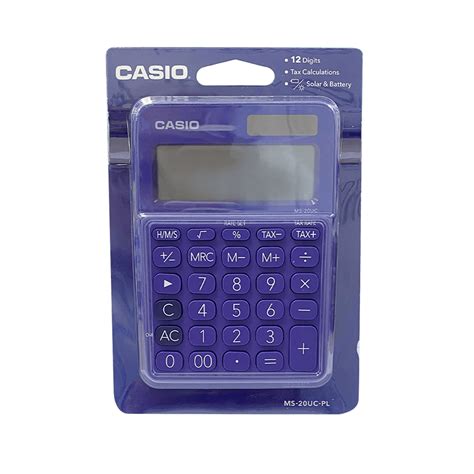 Calculadora Casio Morada 12 Dígitos Ms 20uc Pl Comsucre Online