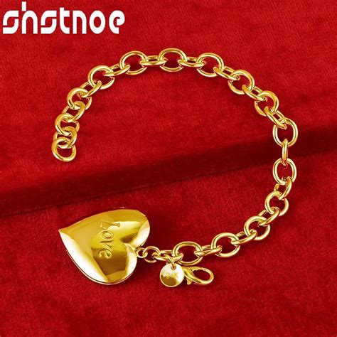 URLOVER Pulseira Moldura Oca Para Mulheres Ouro 24K Cora O Senhora